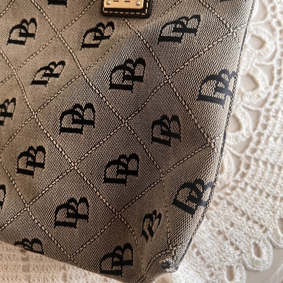 Dooney & Bourke Tan and Black Canvas Purse - Picture 7 of 14